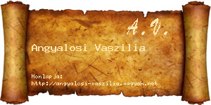 Angyalosi Vaszilia névjegykártya